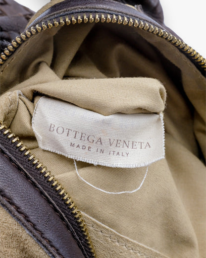 Bottega Veneta Intrecciato Hobo Small Brązowa