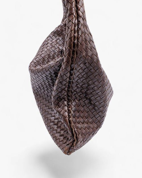 Bottega Veneta Intrecciato Hobo Large Brązowa Bottega Veneta