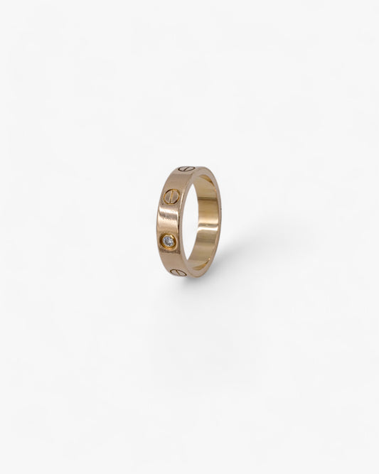 Cartier Love Diamond Rose Gold 18K 0.02ct ring (50)