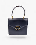 Céline Gancini Double Flap Vintage Granatowa Céline