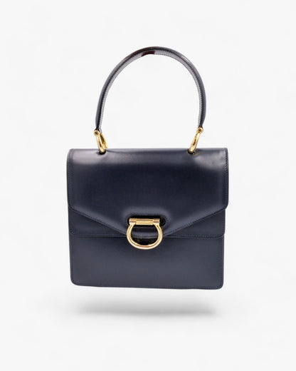 Céline Double Flap Vintage Granatowa