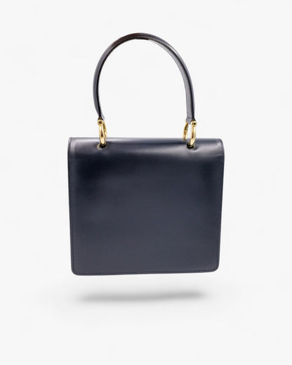 Céline Double Flap Vintage Granatowa