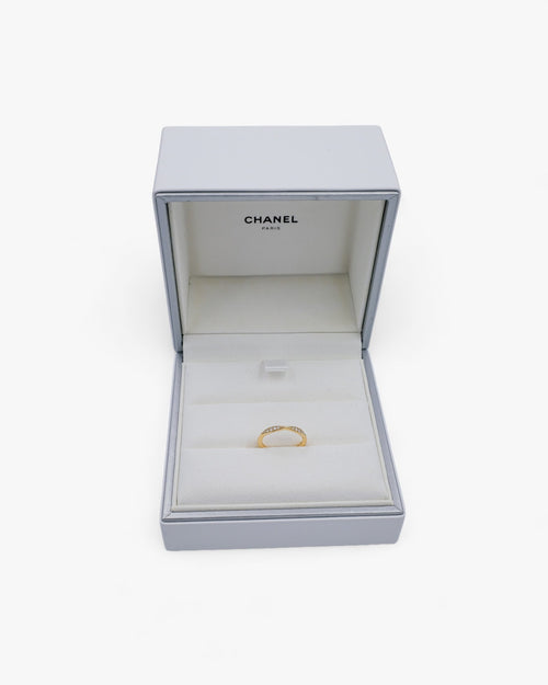 Chanel Pierścionek Camelia Half Eternity Złoty z Brylantami Chanel