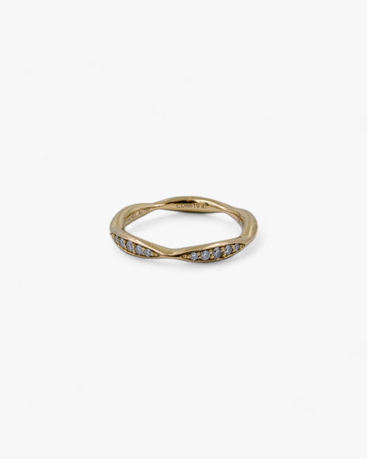 Chanel Camelia Half Eternity Gold Ring with Diamonds