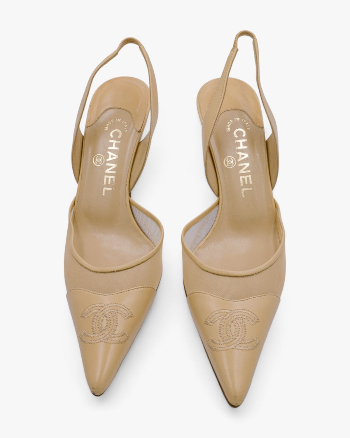 Chanel Mesh Beige Slingback rozmiar 38,5 Chanel