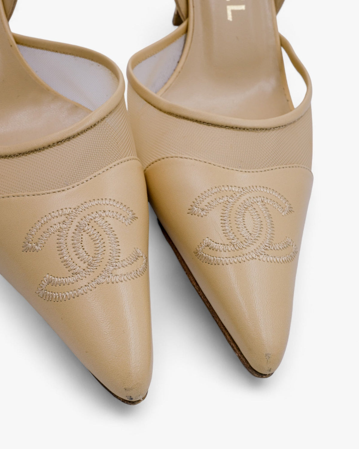 Chanel Mesh Beige Slingback rozmiar 38,5 Chanel