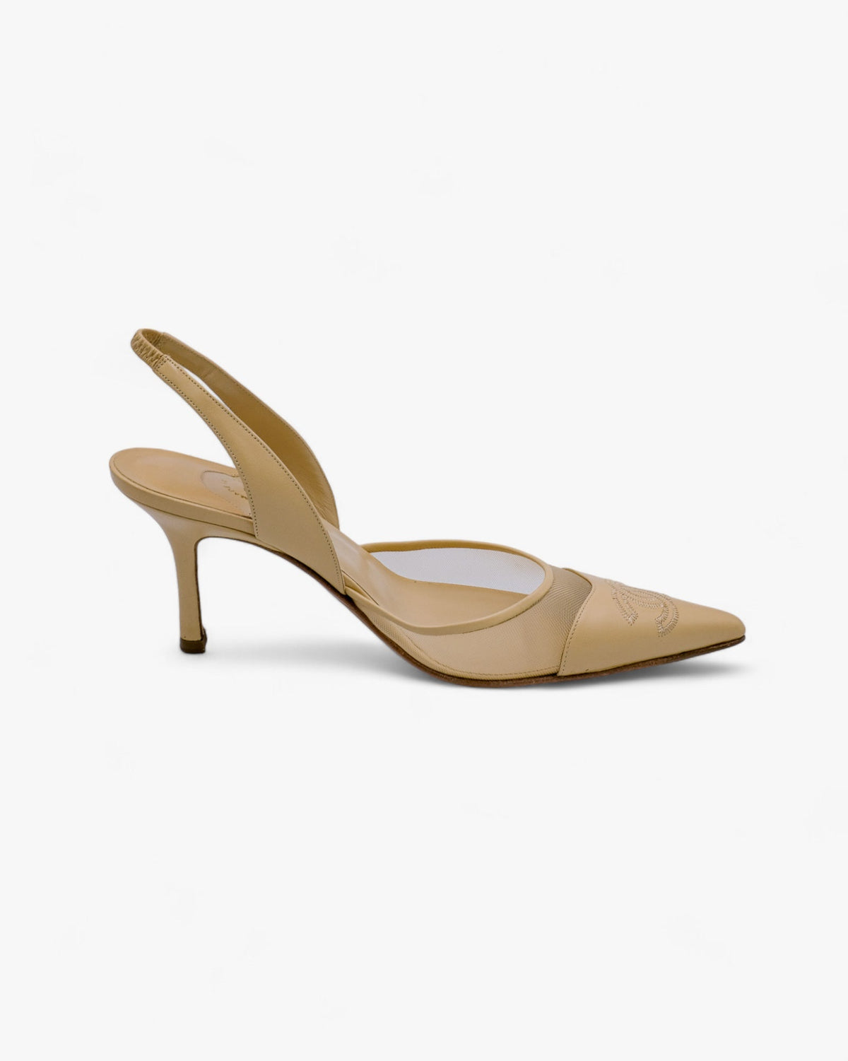 Chanel Mesh Beige Slingback rozmiar 38,5 Chanel