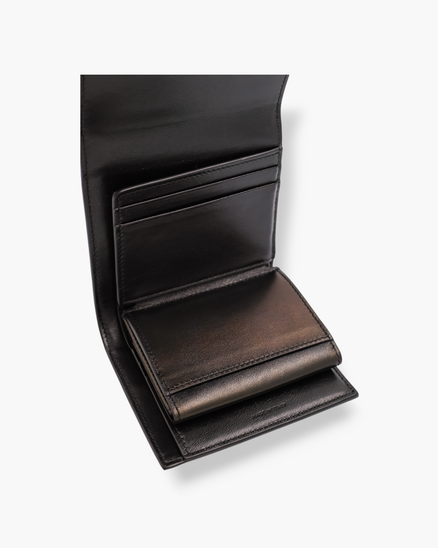 Celine Black Leather Small Trifold Wallet Celine