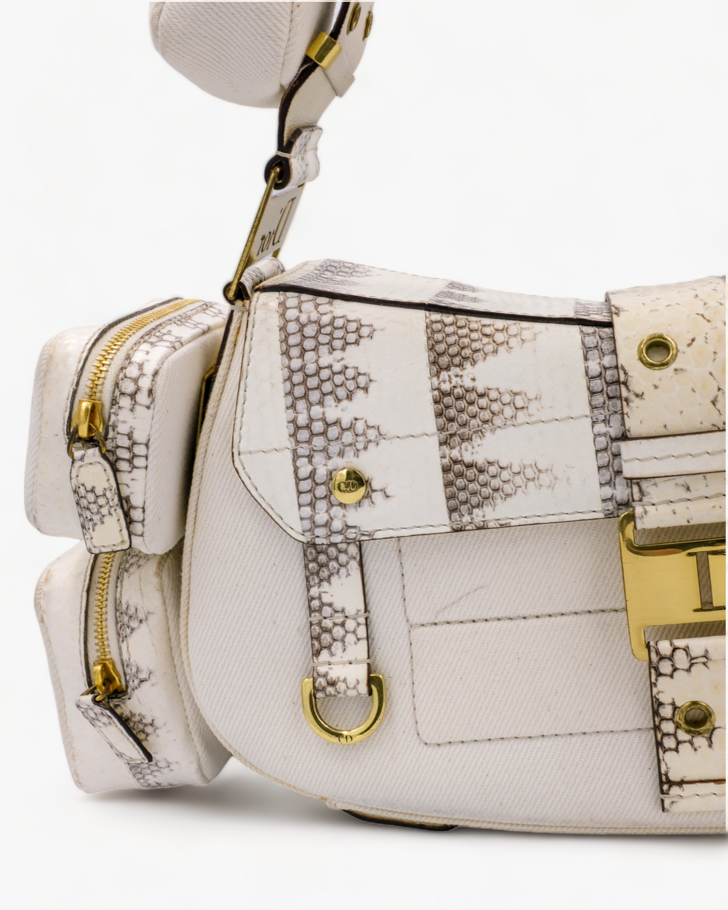 Dior Columbus Python Leather &amp; Canvas