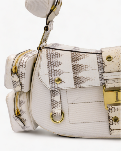 Dior Columbus Python Leather & Canvas