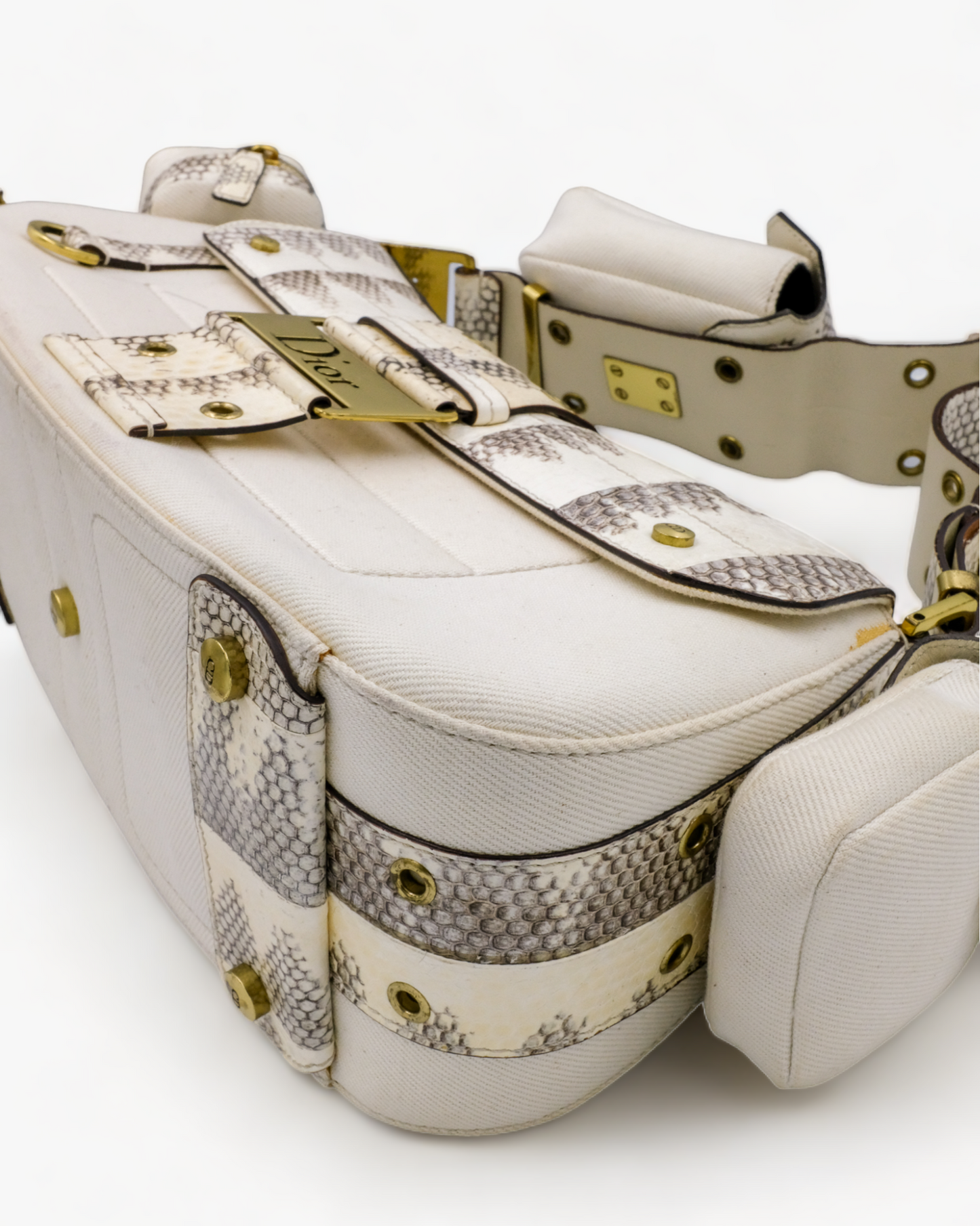 Dior Columbus Python Leather &amp; Canvas