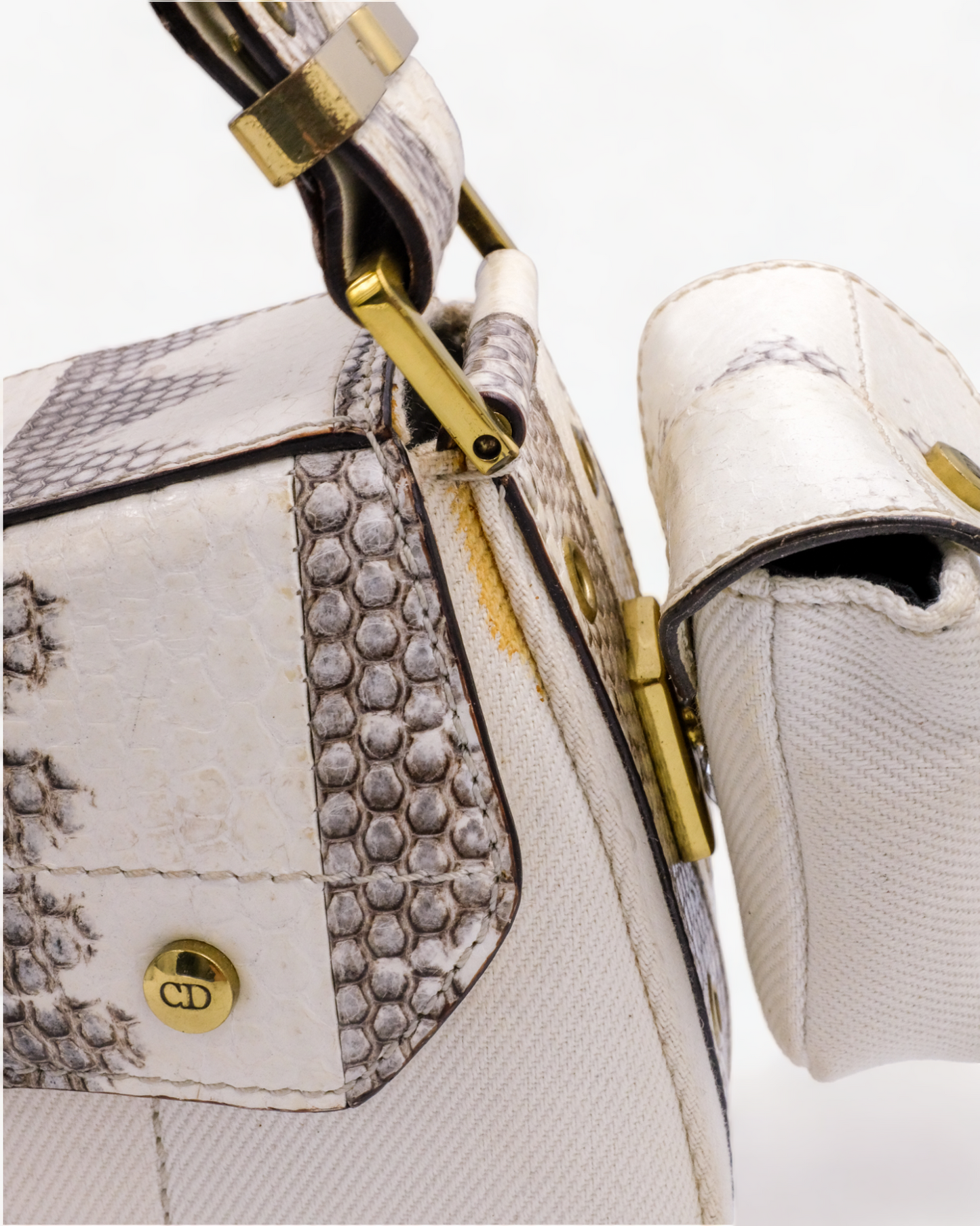 Dior Columbus Python Leather & Canvas