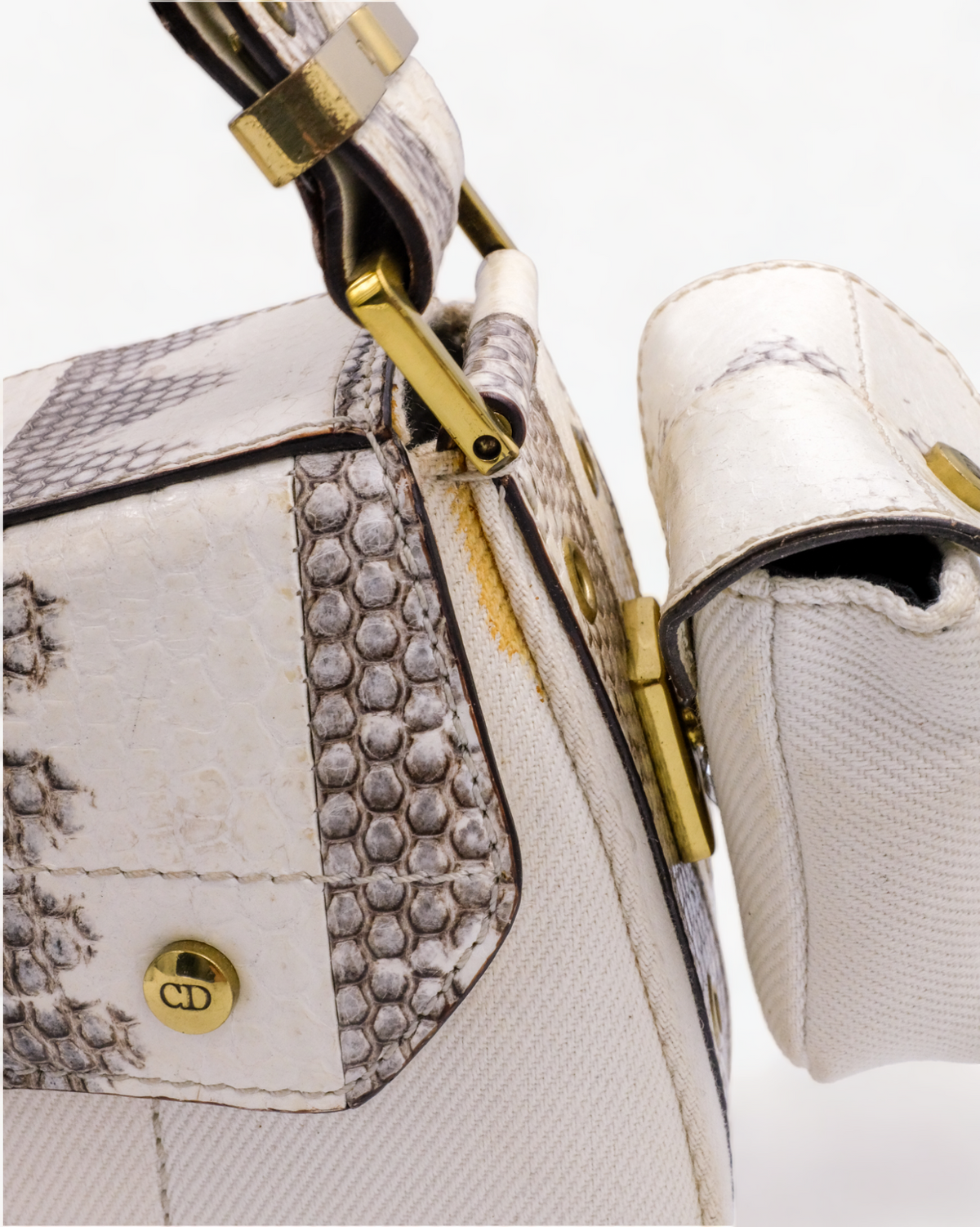 Dior Columbus Python Leather & Canvas Dior