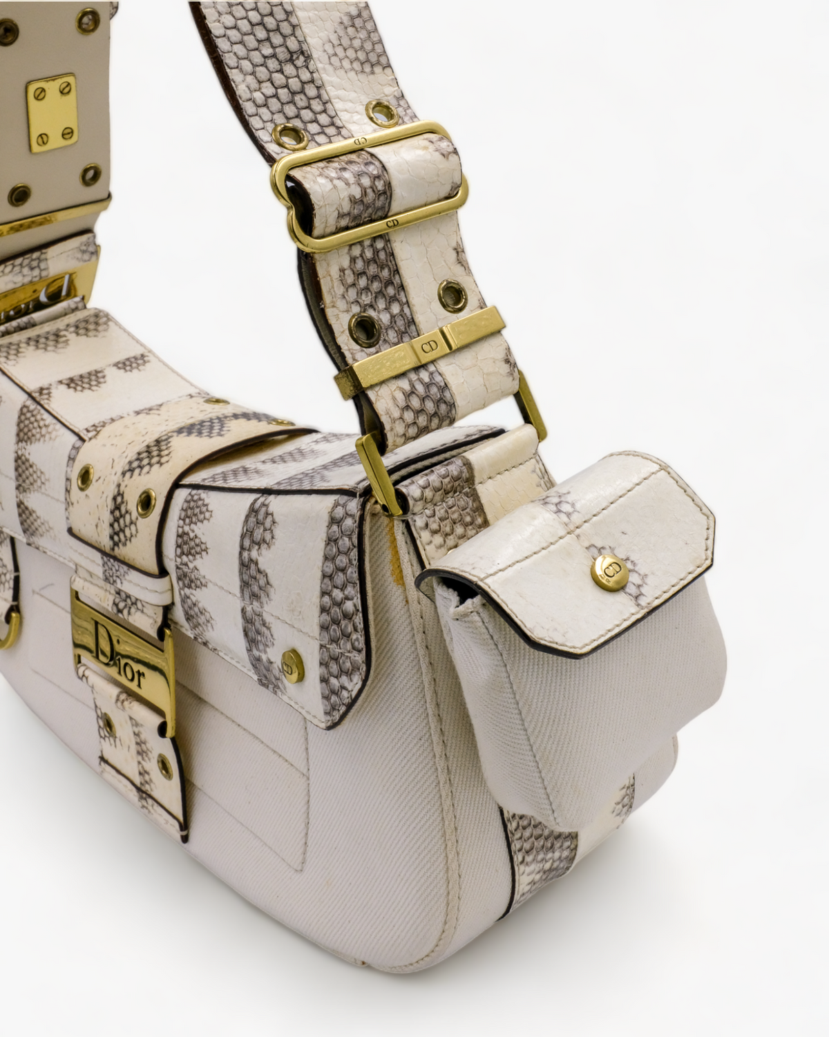 Dior Columbus Python Leather & Canvas Dior