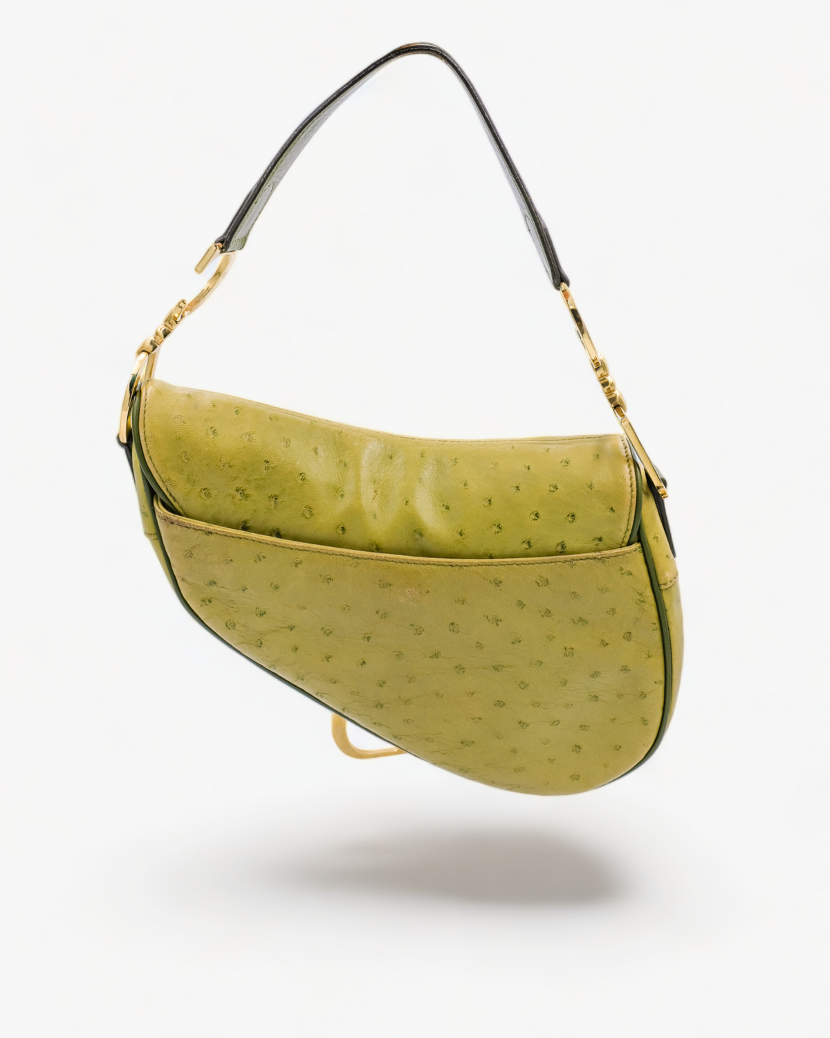 Dior Saddle Bag Green Ostrich Leather Dior