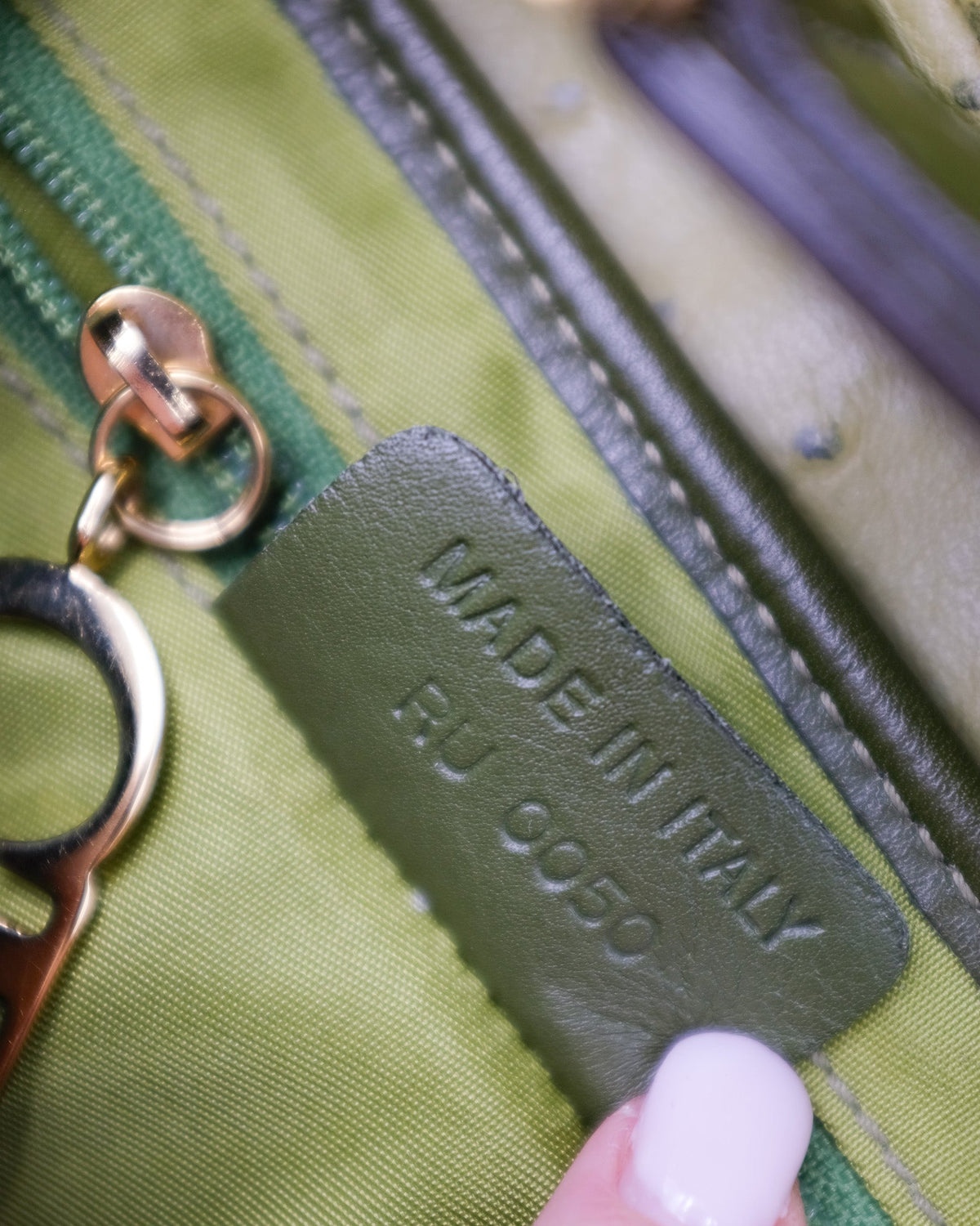 Dior Saddle Bag Green Ostrich Leather Dior