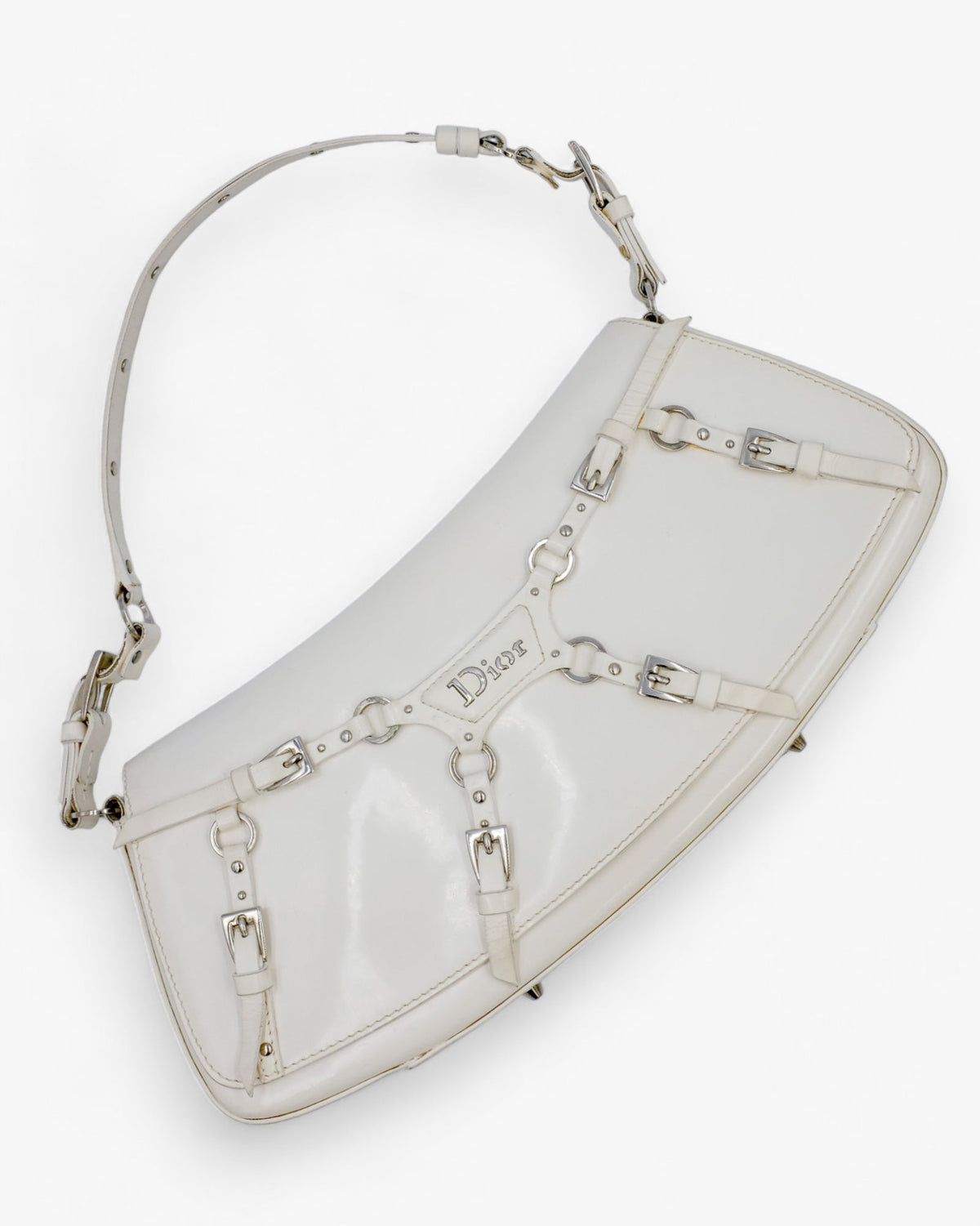Dior Bondage Bag biała lakierowana skóra Dior