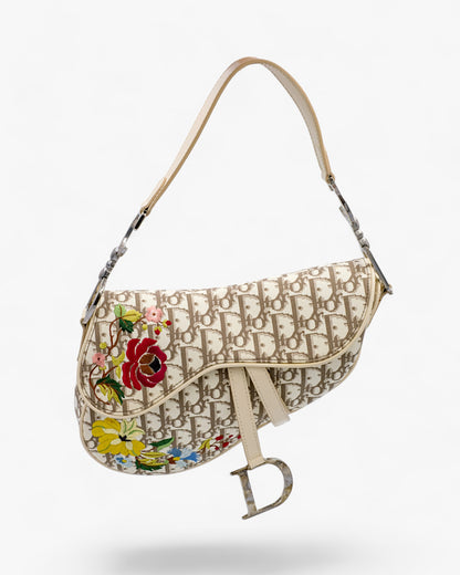 Dior Saddle Bag Diorissimo Romantic Flowers