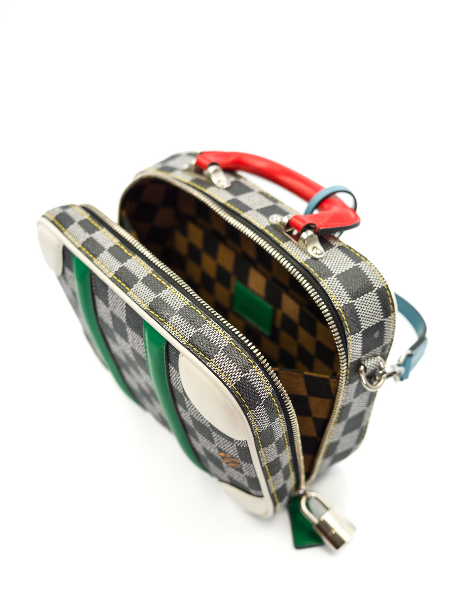 Louis Vuitton Damier Colors Valisette BB Black White open