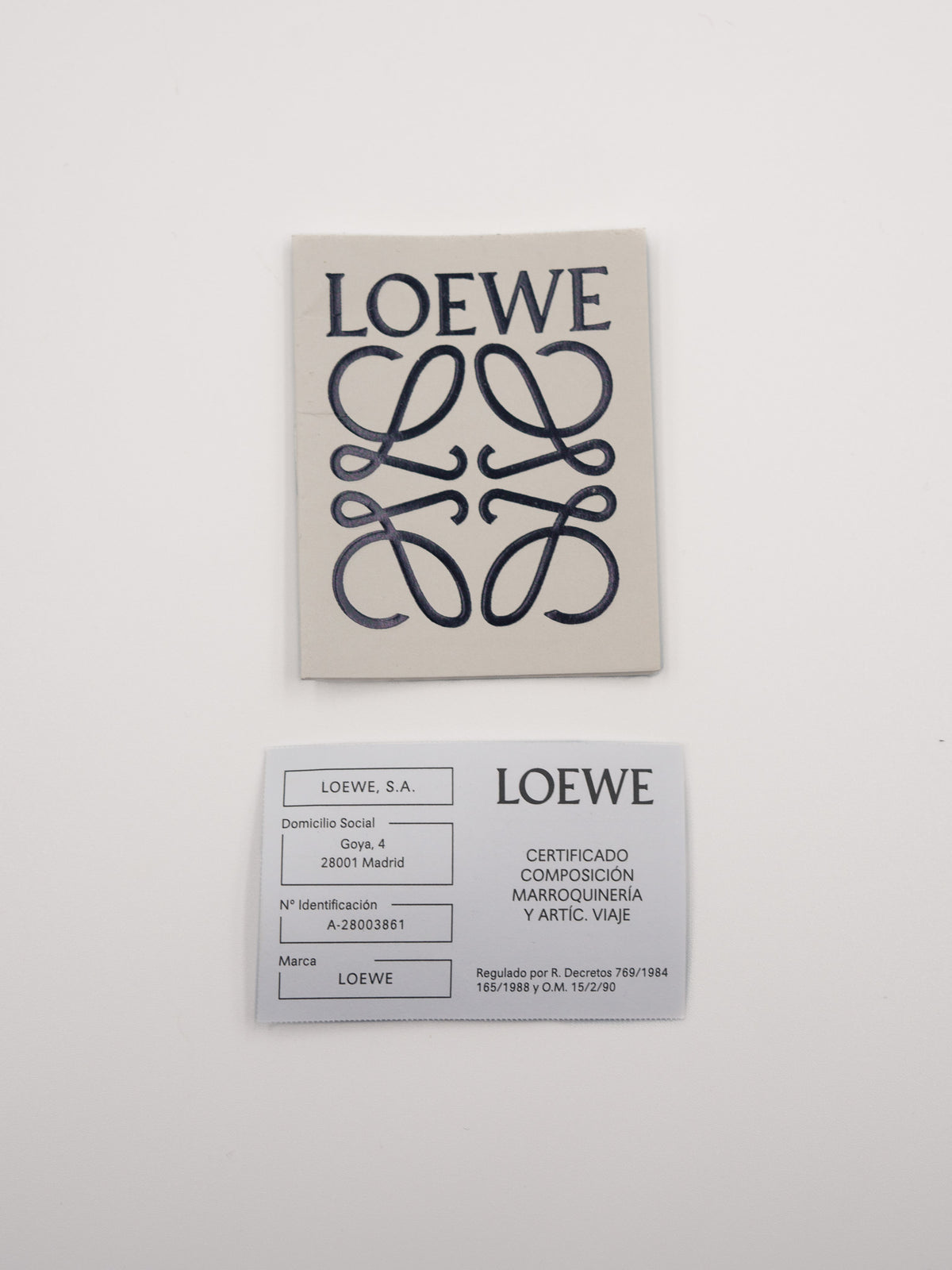 torebka loewe hammock certyfikat